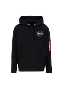 Hoodie Alpha Industries "Space Shuttle Hoodie", Herren, Gr. S, lila (schwarz, neon lila), Obermaterial: 80% Baumwolle, 20% Polyester, regular fit, Sweatshirts Hoodie