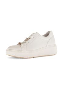 Keilsneaker Gabor, Damen, Gr. 39, wei&szlig;, Nappaleder, unifarben, Schuhe Keilsneaker, Plateau, Schn&uuml;rschuh, Halbschuh in Bequemweite G (= weit)