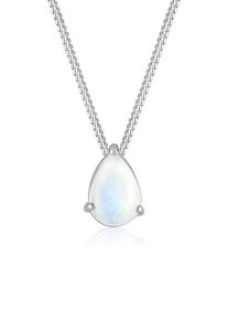 Silberkette Elli "Halskette Tropfen Mondstein Edelstein 925 Silber" Gr. 55, silber, Halsketten, Damen, 55, Silber 925 (Sterlingsilber), Silberkette