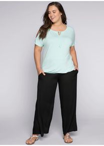 Schlupfhose sheego, Damen, Gr. 40, Normalgr&ouml;&szlig;en, schwarz, 100% Viskose, unifarben, Hosen Schlupfhose