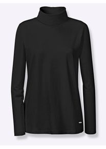 Rollkragenshirt Casual Looks "Rollkragen-Shirt", Damen, Gr. 54, schwarz, 95% Baumwolle, 5% Elasthan, unifarben, Shirts Rollkragenshirt