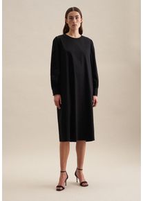 Sommerkleid Seidensticker "Schwarze Rose", Damen, Gr. XS34, Normalgr&ouml;&szlig;en, schwarz, 97% Baumwolle, 3% Elasthan, unifarben, regular fit, Rundhals, Kleider Sommerkleid, Langarm Rundhals Uni