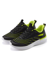 Sneaker Lascana "Halbschuh, Schn&uuml;rschuh, Freizeitschuh, Turnschuhe", Damen, Gr. 41, schwarz (schwarz, lime), Obermaterial: 100% Textilmaterial. Decksohle: 100% Textilmaterial. Futter: 100% Textilmaterial. Laufsohle: 100% Synthetik, kontrastfarbene Details, mehrfarbig, unifarben mit Farbeinsatz, Basic, Schuhe Sneaker, aus Textil mit Farbakzenten