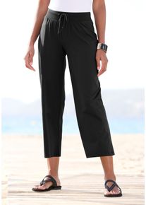 Beach Time 7/8-Strandhose BEACHTIME, Damen, Gr. 44/46, N-Gr, schwarz, Jersey, Obermaterial: 95% Baumwolle, 5% Elasthan, figurumspielend 7/8-L&auml;nge, Hosen 7/8-Strandhose, aus weichem Jersey, Wide-Leg, Jogginghose, Relaxhose, Topseller