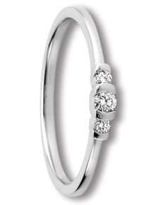 Diamantring ONE ELEMENT "0.11 ct Diamant Brillant Ring aus 585 Wei&szlig;gold" Gr. 53, silber, Fingerringe, Damen, 53,mit Brillant, Wei&szlig;gold 585, Diamantring