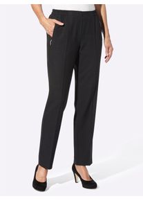 Webhose Adelina, Damen, Gr. 46, Normalgr&ouml;&szlig;en, schwarz, 66% Polyester, 32% Viskose, 2% Elasthan, meliert, lang, Hosen Webhose