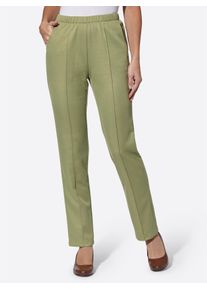 Jerseyhose Classic Basics, Damen, Gr. 46, Normalgr&ouml;&szlig;en, gr&uuml;n (schilf), 100% Polyester, unifarben, lang, Hosen Jerseyhose
