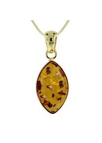 Kette mit Anh&auml;nger OSTSEE-SCHMUCK "- Macy - Silber 925/000, vergoldet - Bernstein" Gr. 42, gold (goldfarben, gelb), Schmuck_Sets, Damen, 42, Silber 925 (Sterlingsilber), Kette mit Anh&auml;nger