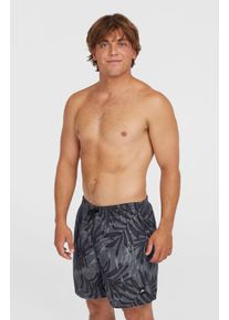 O`Neill Badehose O'NEILL "O'NEILL CALI FLORAL 16'' SWIMSHORTS", Herren, Gr. L, N-Gr, schwarz (schwarz dipped), Obermaterial: 100% Polyester, Badehosen Badehose