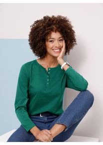 Langarmshirt Classic Basics "Langarm-Shirt", Damen, Gr. 56, gr&uuml;n, 100% Baumwolle, unifarben, Rundhals, Shirts Langarmshirt