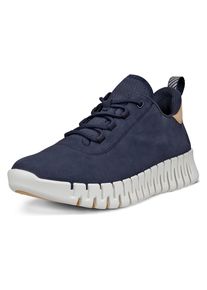 Slip-On Sneaker Ecco "GRUUV W", Damen, Gr. 35, marine, beige, Leder, Schuhe Slip-On Sneaker, Freizeitschuh, Halbschuh, Slipper mit ergonomischer Fluidform Sohle