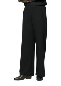 Stoffhose QS, Damen, Gr. 36, L&auml;nge 32, schwarz, Obermaterial: 95% Polyester, 5% Elasthan, unifarben, weit kn&ouml;chellang, Hosen Stoffhose, Sommerhose mit Stretchanteil