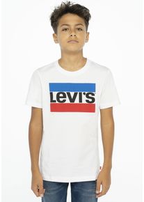 T-Shirt LEVI'S KIDS "LVB SPORTSWEAR LOGO TEE", Jungen, Gr. 3/98, wei&szlig;, Single Jersey, Obermaterial: 100% Baumwolle, bedruckt, Basic schmal h&uuml;ftlang, Rundhals, Shirts T-Shirt, for BOYS