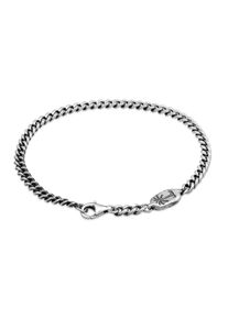 Armkette HAZE & GLORY "Armband Panzerkette Palme Basic 925 Silber" Gr. 190, schwarz, Armb&auml;nder, Herren, 190, Silber 925 (Sterlingsilber), Armkette