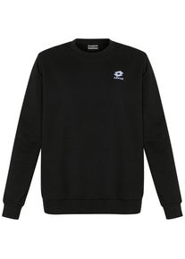 Sweater Lotto, Herren, Gr. S (44/46), caviar, 75% Baumwolle, 22% Polyester, 3% Viskose, unifarben, regular fit, Rundhals, Rippb&uuml;ndchen, Sweatshirts Sweater, - mit kleiner Logostickerei