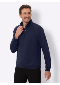 Langarmshirt CLASSIC "Sweatshirt", Herren, Gr. 60/62, blau (marine), 50% Baumwolle, 50% Polyester, unifarben, Shirts Langarmshirt