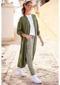 Schlupfhose Heine, Damen, Gr. 46, Normalgr&ouml;&szlig;en, gr&uuml;n (oliv), 97% Baumwolle, 3% Elasthan, R&uuml;ckseite:95% Baumwolle, 5% Elasthan, unifarben, lang, Hosen Schlupfhose