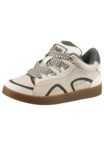Sneaker Buffalo "LIBERTY SKATE", Damen, Gr. 37, beige (creme, grau, wei&szlig;), Nubuklederimitat, Textil, Schuhe Sneaker, Basket-Sneaker, Freizeitschuh, Skate-Schuh mit honigfarbener Laufsohle