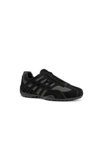 Slipper Geox "U SNAKE ORIGINAL", Herren, Gr. 41, schwarz, Nubukleder, Veloursleder, Schuhe Slipper, Sneaker mit Geox Spezial Membrane, Gr&ouml;&szlig;enschablone zum Download