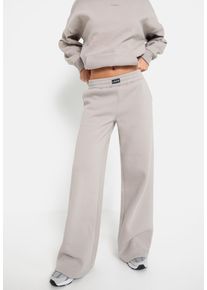 Sweatpants LSCN BY LASCANA, Damen, Gr. 44/46, N-Gr, beige (sand), Sweatware, Obermaterial: 60% Baumwolle, 40% Polyester, unifarben, bequem, Hosen Sweatpants, extra weiche Sweatware