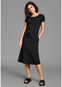 Sommerkleid Laura Scott, Damen, Gr. 46, N-Gr, schwarz, Single Jersey, Obermaterial: 50% Baumwolle, 50% Modal, unifarben, 7/8-L&auml;nge, Kleider Sommerkleid, im Basic-Stil - in unifarben, gebl&uuml;mt oder gestreifter Optik