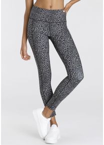 active by Lascana Funktionsleggings LASCANA ACTIVE, Damen, Gr. L (44/46), N-Gr, braun (leo), Obermaterial: 78% Polyester, 22% Elasthan, figurbetont lang, Hosen Funktionsleggings, Sportleggings in Leo-Optik, Topseller