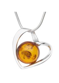 Kette mit Anh&auml;nger OSTSEE-SCHMUCK "- Gleiter-Herz - Silber 925/000 - Bernstein" Gr. 42, silber (silber 925, silberfarben, wei&szlig;), Schmuck_Sets, Damen, 42, Silber 925 (Sterlingsilber), Kette mit Anh&auml;nger