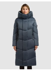 Steppmantel Khujo "MANELIA2", Damen, Gr. M (38), dim blau, Steppware, Obermaterial: 100% Polyester. Futter: 100% Polyester. Wattierung: 100% Polyester, unifarben, kniebedeckend, elastischer Bund, M&auml;ntel Steppmantel