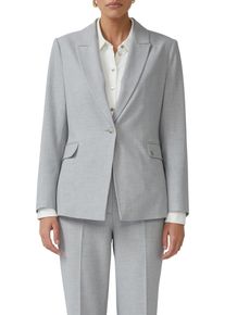 Jackenblazer s.Oliver BLACK LABEL, Damen, Gr. 44, grau, Web, Obermaterial: 49% Polyester, 48% Viskose, 3% Elasthan. Futter: 100% Polyester, unifarben, tailliert taillenbedeckt, Manschette, Blazer Jackenblazer, mit Logo Detail