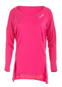 Langarmshirt WINSHAPE "MCS003", Damen, Gr. XL, pink (deep pink), 50% Modal, 50% Baumwolle, U-Boot-Ausschnitt, Shirts Langarmshirt, mit verl&auml;ngertem R&uuml;ckenteil