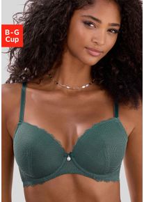 Schalen-BH Vivance, Damen, Gr. 100, Cup B, gr&uuml;n (khaki), Spitze, Obermaterial: 91% Polyamid, 9% Elasthan, BHs Schalen-BH, mit B&uuml;gel aus elastischer Netzspitze, sexy Dessous