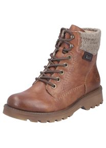 Winterstiefelette Rieker, Damen, Gr. 43, braun (braun, beige), Lederimitat, Textil, used, Schuhe Winterstiefelette, Winterboots, Profilsohle, mit wasserabweisender RiekerTEX-Membran