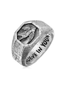 Siegelring HAZE & GLORY "Ring Schwalbe Siegelring Vintage 925 Silber" Gr. 66, silber, Fingerringe, Herren, 66, ohne Stein, Silber 925 (Sterlingsilber), 12mm, Siegelring