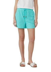 Shorts s.Oliver, Damen, Gr. 44, N-Gr, blau (pool blau), Jersey, Obermaterial: 50% Polyester, 38% Baumwolle, 12% Viskose, unifarben, regular fit ca. Mitte Oberschenkel, Hosen Shorts, Sommerhose mit Schmuck Steinen