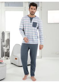 w&auml;schepur Schlafanzug W&Auml;SCHEPUR, Herren, Gr. 44/46, blau (anthrazit, marine), 100% Baumwolle, Homewear-Sets Schlafanzug