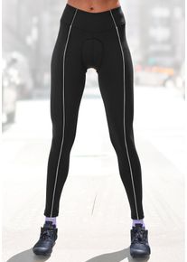 Radhose Vivance ACTIVE, Damen, Gr. L (44/46), N-Gr, schwarz, Obermaterial: 78% Polyester, 22% Elasthan, unifarben, figurbetont lang, Hosen Radhose, mit Ges&auml;&szlig;polster, Radsport, Topseller