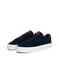 Sneaker Tommy Hilfiger "PREMIUM DRESS CUPSOLE SUEDE", Herren, Gr. 41, blau (dunkelblau), Veloursleder, Schuhe Sneaker, Freizeitschuh, Halbschuh, Schn&uuml;rer mit seitlicher Logopr&auml;gung