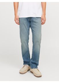 Jack & Jones Regular-fit-Jeans JACK & JONES "JJICLARK mit Used-Look und Stretch f&uuml;r den Alltag", Herren, Gr. 36, L&auml;nge 32, blau (blau denim), Denim/Jeans, Obermaterial: 80% Baumwolle, 15% Lyocell, 5% Elasthan, unifarben, regular fit lang, Jeans Regular-fit-Jeans, mit Abriebeffekten