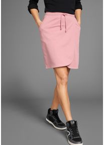 Jerseyrock Kangaroos, Damen, Gr. 42, rosa (dunkel rosa), Jersey, Obermaterial: 95% Baumwolle, 5% Elasthan, bequem mini, R&ouml;cke Jerseyrock, in Wickeloptik mit elastischem Bund