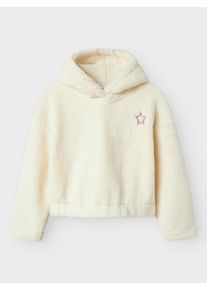 Fleecepullover name it "NKFODETTE LS TEDDY PULLOVER WH PS", Kinder, Gr. 116, gr&uuml;n (jet stream), Sweatware, Obermaterial: 100% Polyester, unifarben, regular fit normal, Rundhals, Sweatshirts Fleecepullover