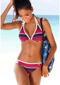 B&uuml;gel-Bikini Kangaroos, Damen, Gr. 44, Cup B, bunt (bunt, gestreift), Polyamid, Bikini-Sets B&uuml;gel-Bikini, Neckholder, Topseller