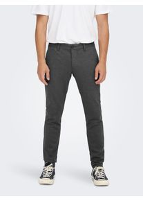 Only & Sons Stoffhose ONLY & SONS, Herren, Gr. 36, L&auml;nge 32, schwarz, Web, Obermaterial: 64% Viskose, 31% Polyester, 5% Elasthan, Strukturmuster, unifarben, slim fit lang, Hosen Stoffhose, mit leichtem Strukturmuster