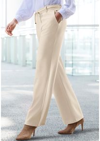 Homewearhose Lascana, Damen, Gr. 44/46, N-Gr, beige (sand), Obermaterial: 70% Viskose, 25% Polyamid, 5% Elasthan, unifarben, Basic, Hosen Homewearhose, in weich flie&szlig;endem Material, Loungewear, Topseller