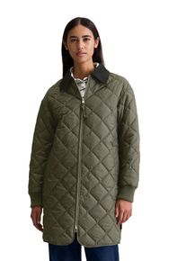 Marc O'Polo Steppmantel MARC O'POLO DENIM, Damen, Gr. S, pineneedle, Web, Obermaterial: 100% Polyester, relaxed fit, Rippstrickb&uuml;ndchen, M&auml;ntel Steppmantel, relaxed fit, 2-Wege-Rei&szlig;verschluss, Cord-Kentkragen