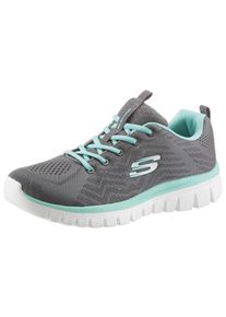 Sneaker Skechers "Graceful - Get Connected", Damen, Gr. 39, grau (grau, mint), Textil, Schuhe Sneaker, Freizeitschuh, Halbschuh, Schn&uuml;rschuh f&uuml;r die Maschinenw&auml;sche geeignet, Topseller
