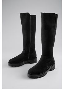 Stiefel ANISTON SHOES, Damen, Gr. 36, Normalschaft, schwarz, Velourslederimitat, Schuhe Stiefel, Stretch-Stiefel mit Innen-Rei&szlig;verschluss - NEUE KOLLEKTION
