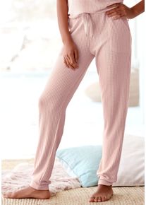 Loungehose s.Oliver, Damen, Gr. 40/42, N-Gr, rosa (rauchrosa), Piqu&eacute;, Obermaterial: 65% Polyester, 35% Viskose, unifarben, bequem kn&ouml;chellang, Hosen Loungehose, Loungeanzug