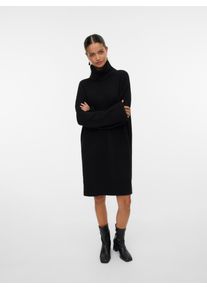 V&eacute;ro Moda Strickkleid VERO MODA "VMAQUARIUS LS ROLLNECK SHORT DRESS BF", Damen, Gr. XS, N-Gr, schwarz, Strick, Obermaterial: 65% Polyester, 13% Nylon, 13% Polyacryl, 6% Wolle, 3% Elasthan, unifarben, regular fit kurz, Rippstrickb&uuml;ndchen, Kleider Strickkleid