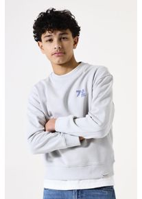 Sweatshirt Garcia, Jungen, Gr. 128/134, wei&szlig; (chalk), Sweatware, Obermaterial: 100% Baumwolle, bedruckt, bestickt, regular fit normal, Rundhals, Rippb&uuml;ndchen, Sweatshirts Sweatshirt, mit Print