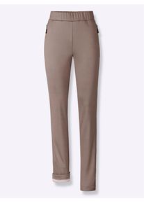 Thermoleggings Casual Looks, Damen, Gr. 38, Normalgr&ouml;&szlig;en, grau (dunkeltaupe), 97% Polyester, 3% Elasthan, unifarben, Hosen Thermoleggings